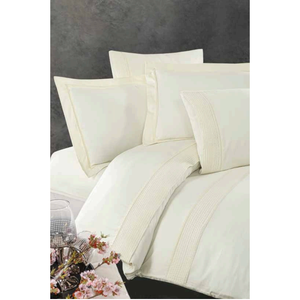 Juego de Ropa de Cama de Lujo de 6 Piezas, Tamaño King, Satén de Algodón, Funda Nórdica XL y Sábana Ajustable, Tejido con Patrón Sólido para Hoteles - Product Image 6