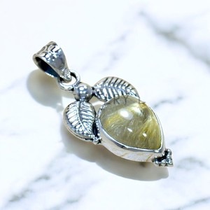 Fantatstic Leaves Design Pendentif en argent 925 Rutile doré en vrac Pendentifs en argent en gros - Product Image 1