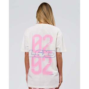 SoCal 26 FLX Baumwoll-Oversize-T-Shirt in Off-White und Pink Rose, Atmungsaktiv, Knitterfrei, Bestickt, Blanko-T-Shirt - Product Image 3