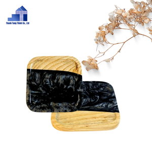 ถาดรองชาไม้แบบยั่งยืนพร้อมรูปแบบเรซินสำหรับเครื่องครัวและของใช้ในครัวเรือนจากเวียดนาม2025สินค้าขายดี - Product Image 4