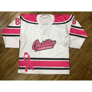 Maillot de hockey sur glace sublimé de haute qualité - 100% polyester respirant, séchage rapide, léger, couleurs et logos personnalisés, vêtements d'équipe, sport - Product Image 3