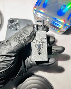 Colgante de Plata de Ley de Moda, Estilo Caja, Personalizado, Completamente Cubierto de Moissanita Blanca, Colgante con Certificado GRA, Joyería de Diamantes - Product Image 5