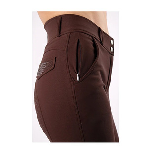 Pantalones ecuestres personalizados al por mayor, pantalones de competición con parche en la rodilla, pantalones técnicos para montar a caballo para mujeres, hombres y niños - Product Image 1