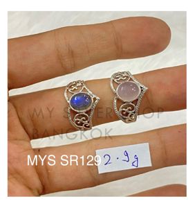 Anillo Fino de Plata de Ley 925 con Gema Ovalada de Plata, Accesorios de Joyería, Joyería Hecha a Mano de Alta Calidad al por Mayor - Product Image 1