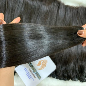 Venta al por mayor de extensiones de cabello humano virgen de Vietnam Super Straight Bone Straight Bundles Double Drawn Raw Mink cutícula alineada 10A - Product Image 2