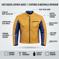 Veste d'hiver en cuir imperméable style Cafe Racer, prix de gros, faible MOQ