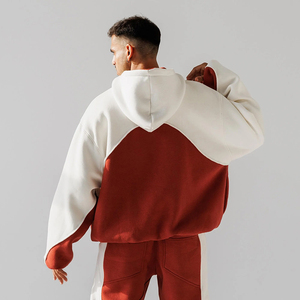 Sweat à capuche ample pour les couples impression broderie hommes et femmes basiques coton mélangé - Product Image 2