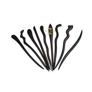 Pasador de pelo decorativo de madera hecho a mano con madera maciza para peinados de moño y chignon. - Product Image 5