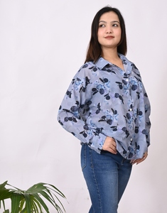 Camisa de algodón hecha a mano con mangas largas, estampado floral a mano, botones, 100% algodón, tela de calidad superior, estampados hermosos - Product Image 3