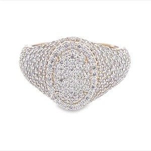 Moissanite Round Brilliant Cut Cocktail <b>Ring</b> <b>for</b> <b>Men</b> Rhodium Plated Channel Set 925 Sterling <b>Silver</b> Luxury Design - Product Image 1