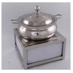 Récipient de frottement de nourriture en acier inoxydable fini brillant de forme ronde classique pour le plat de vaisselle de mariage et d'hôtel dans le moins de taux - Product Image 4