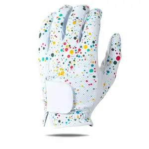 Sarung tangan Golf profesional kulit Cabretta tangan kiri penjualan terbaik Logo kustom harga pabrik