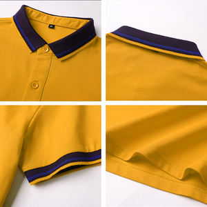 Venta al por mayor 100% algodón hombres Casual para Polo camisetas personalizadas hombres patrón sólido tela de lona para Polo camisas - Product Image 2