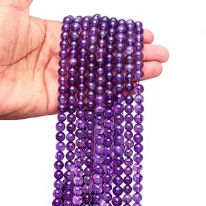 Cuentas sueltas de amatista natural de 15 hilos para la fabricación de joyas, venta al por mayor de moda, suministro a granel - Product Image 1