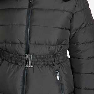 Veste matelassée tendance pour femmes, en cuir véritable, coupe-vent, imperméable, col montant, manches longues, automne-hiver, unie - Product Image 6