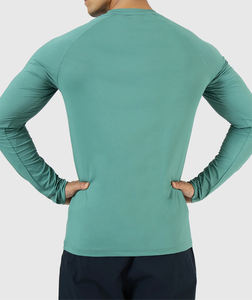 2025 camisa de protección contra sarpullidos de compresión con logotipo personalizado para adultos tela de poliéster de alta calidad mangas largas de moda por encargo - Product Image 3