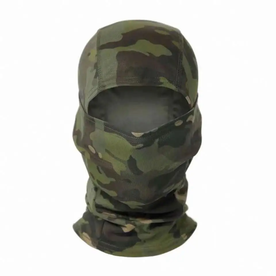 Grosir tahan angin kustom skimask topi musim dingin pria hangat akrilik ungu 3 lubang rajutan balaclava desainer kustom masker ski