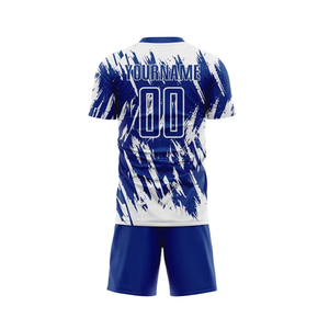 Tenues de football personnalisées pour adultes unisexes, col rond, manches courtes, 100% polyester, séchage rapide, respirant, extensible, transfert thermique - Product Image 3