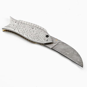 Custom Handmade Mini Pocket <b>Knife</b> Damascus Steel Folding <b>Knife</b> <b>Fish</b> <b>Knife</b> - Product Image 3