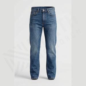 Pantalones Vaqueros Holgados Personalizados de Alta Calidad para Hombre, Diseño Sólido, Estilo Vintage, Cierre con Cordón, Pantalones de Mezclilla, Color Personalizado - Product Image 1