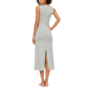 Vestido maxi informal sin mangas con botones para mujer - Product Image 5
