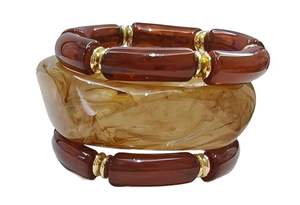 Brazaletes de Resina Transparente Ligeros para la Moda de Verano, Brazaletes de Resina Artísticos Multicolores para Joyería Hecha a Mano - Product Image 5