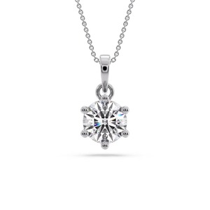 Colgante de diamante redondo brillante de 0.30 ct, diamante cultivado en laboratorio en platino, para ocasiones especiales y fiestas. - Product Image 2