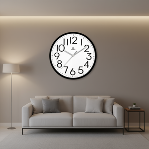 JUSTAMINUTE Black 00712N <b>Wall</b> <b>Clock</b> 24.5cm in Size Stylish Black <b>Design</b> - Product Image 3