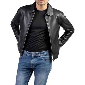 Chaqueta de motociclista vintage de invierno de lona de calidad superior unisex, diseño reversible con cuello levantado, logotipo de embalaje personalizado, venta al por mayor - Product Image 1