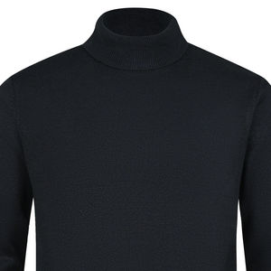 Wholesale 100% Cotton Men's Mock Neck <b>Sweater</b> Brown Stripe Anti-Wrinkle Breathable Winter Outfit Customizable Front Properties - Product Image 2