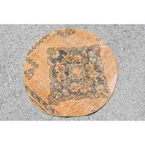 พรมขน2.4ft โพลีเอสเตอร์ทำด้วยมือสีส้มคลาสสิกสีดำ2.4ชิ้นงานปะต่อดีไซน์ตุรกีแบบวินเทจสำหรับห้องนั่งเล่นห้องโถงสี่เหลี่ยมผืนผ้าทำจากน้ำยาง - Product Image 2