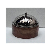 Cazuela de madera con incrustaciones de perlas para madre, calentador de alimentos de acero inoxidable, juegos de utensilios de cocina