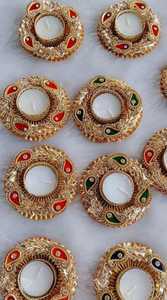 Portavelas redondo hecho a mano con luz en T, decoración de boda, luces decorativas para exteriores, lámparas de Diwali, velas, luces cálidas - Product Image 2