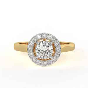 Anillo de compromiso de Halo de diamante de moissanita de corte redondo clásico para fiesta de boda o regalo de joyería de moda de aniversario - Product Image 1