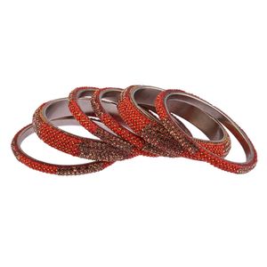 Indian Bridal Bangle Ethnic Metal Rhinestone CZ Crystal Bangle Traditional Wedding Indian <b>Jewellery</b> For Women, Red - Product Image 6