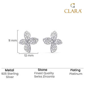 Achetez des boucles d'oreilles en argent sterling 925 de qualité supérieure pour femmes et filles, boucles d'oreilles à clous tendance en or 14 carats avec diamant taille princesse, fleur, goutte d'eau - Product Image 5