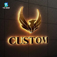 Enseigne de logo d'entreprise rétroéclairée en acrylique 3D de haute qualité, signalétique extérieure LED, lettres lumineuses personnalisées en acier inoxydable