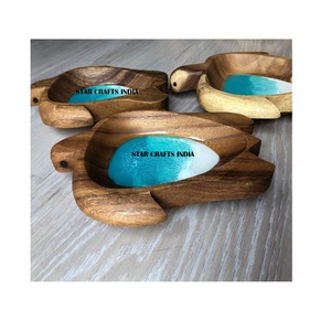 <b>Tortoise</b> Shape River Resin <b>Home</b> and Hotel Use Tableware Small Wooden Fruit Bowl Customized Design and Color With Best Price - Product Image 1