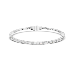 Brazalete de Diamantes de Laboratorio de 3.70 CT, Corte Baguette, Oro de 10KT, 14KT, 18KT y Plata 925, Oro Rosa, Amarillo, Blanco - Product Image 3