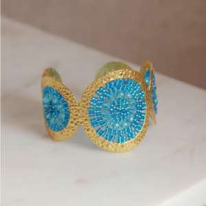Brass Bangles <b>Cuffs</b> and for <b>Fashion</b> Jewelry Glass Beads <b>Cuff</b> Made From India & by HFCRAFT - Product Image 3