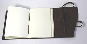 New Collection Antique Looking Handmade Recycled Cotton <b>Paper</b> With Gypsy Style Oil Pulp Buffalo Leather Journal - Product Image 4