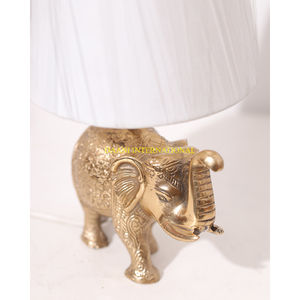 Golden Elephant Base Decorative <b>Table</b> Lamp With <b>White</b> Fabric Shade Luxury Animal Design Lighting Fixture For Hotel Bedroom Decor - Product Image 4