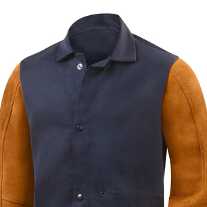 Chaqueta de Seguridad de Soldadura de Cuero Dividido de Color Sólido Personalizada, Resistente al Agua, al Fuego y al Calor, con Protección de Nivel D - Product Image 3