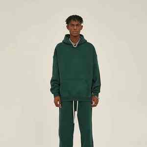 Chándales de lana de algodón 100% para hombre, ropa de calle estampada de invierno de 2 piezas personalizada transpirable de gran tamaño para hombre - Product Image 4