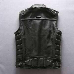 Stylish Men Real <b>Leather</b> Biker <b>Vest</b> | Handmade Sleeveless Waistcoat for Casual Fashion, Motorcycle & Streetwear Trends - Product Image 5