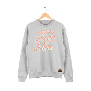 Sweat-shirt en polaire unisexe à col rond imprimé sur mesure, hiver, ODM, gris, impression de marque, broderie, étiquette privée - Product Image 1