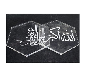 Ensemble de 3 sous-verres en acrylique transparent pour tasses à thé et à café de forme ronde de dernière conception pour la cuisine et le restaurant - Product Image 6