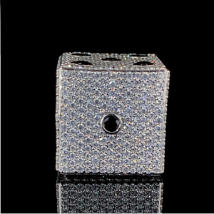 Colgante de Dados con Incrustaciones de Diamantes de Imitación en Plata 925, Estilo Hip Hop, Joyería de Lujo con Aspecto de Diamante, Estilo Urbano - Product Image 2