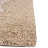 Moderner Beiger Handgetufteter Woll- und Seidenteppich mit Blumenmuster 12mm Dicke Gepolstert für Zuhause und Wohnzimmer