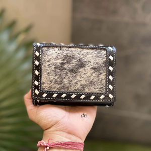 Portefeuille de créateur pour femmes cheveux sur peau portefeuille en cuir de fourrure Animal en cuir usiné à la main portefeuille pour femmes porte-carte cadeau en espèces pour elle - Product Image 1